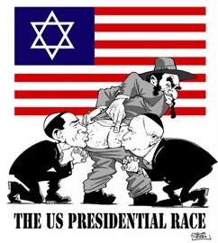 Barack Obama and John McCain liciking Jew's ass