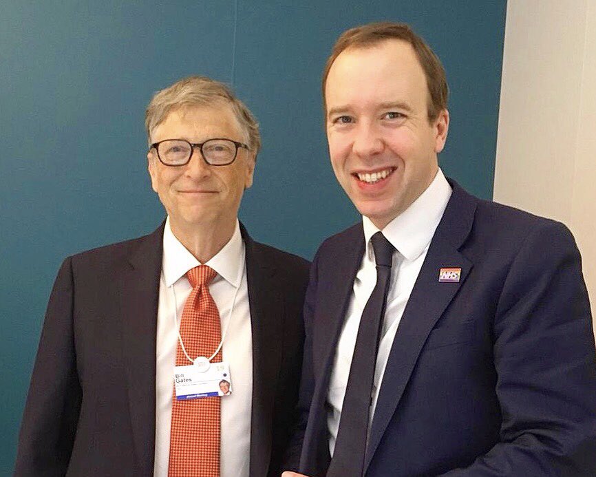 Matt Hancock pictured with Bill Gates