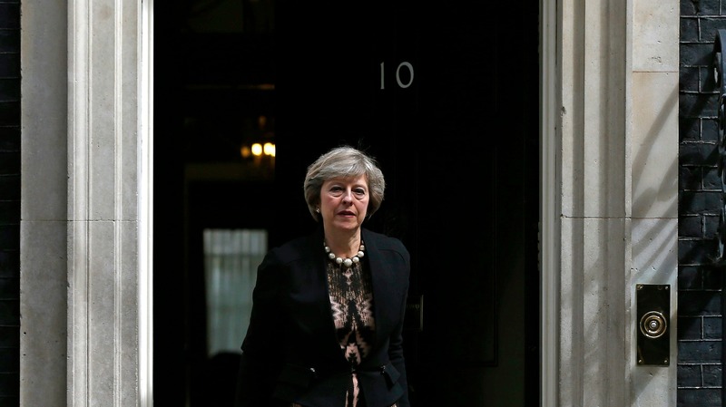 Theresa May in front of Number 10
